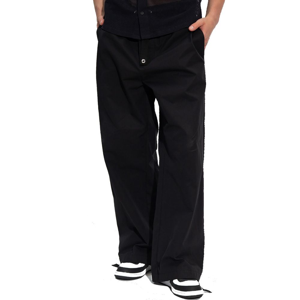 Schwarze Baumwoll-Freizeithose