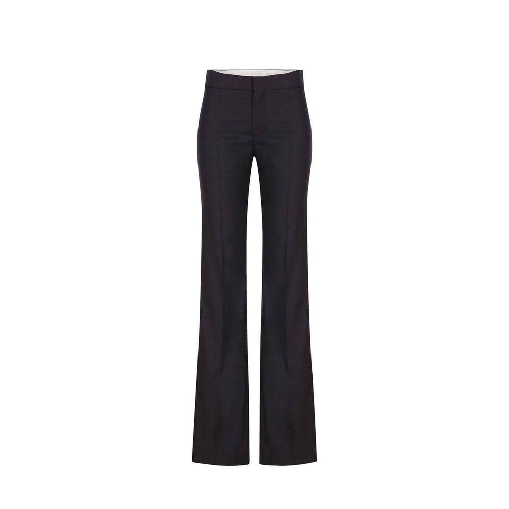 Graue Wollhose mit Haken- und Reißverschluss