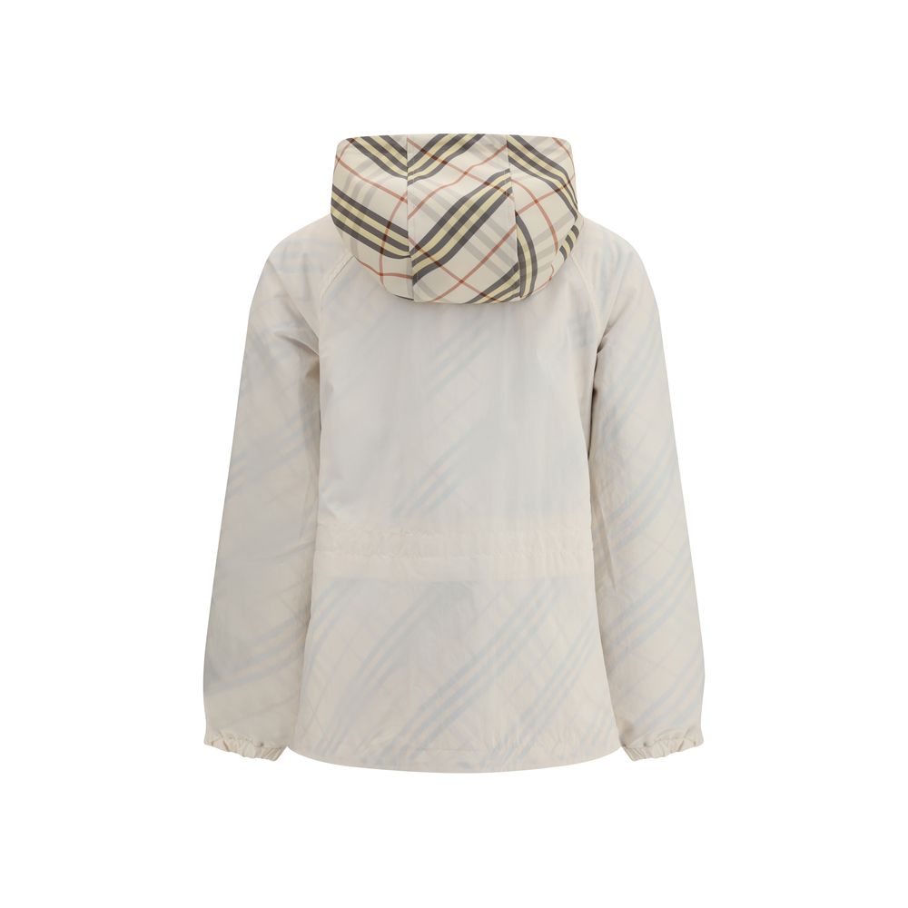 Beige Synthetic Reversible Hooded Jacket