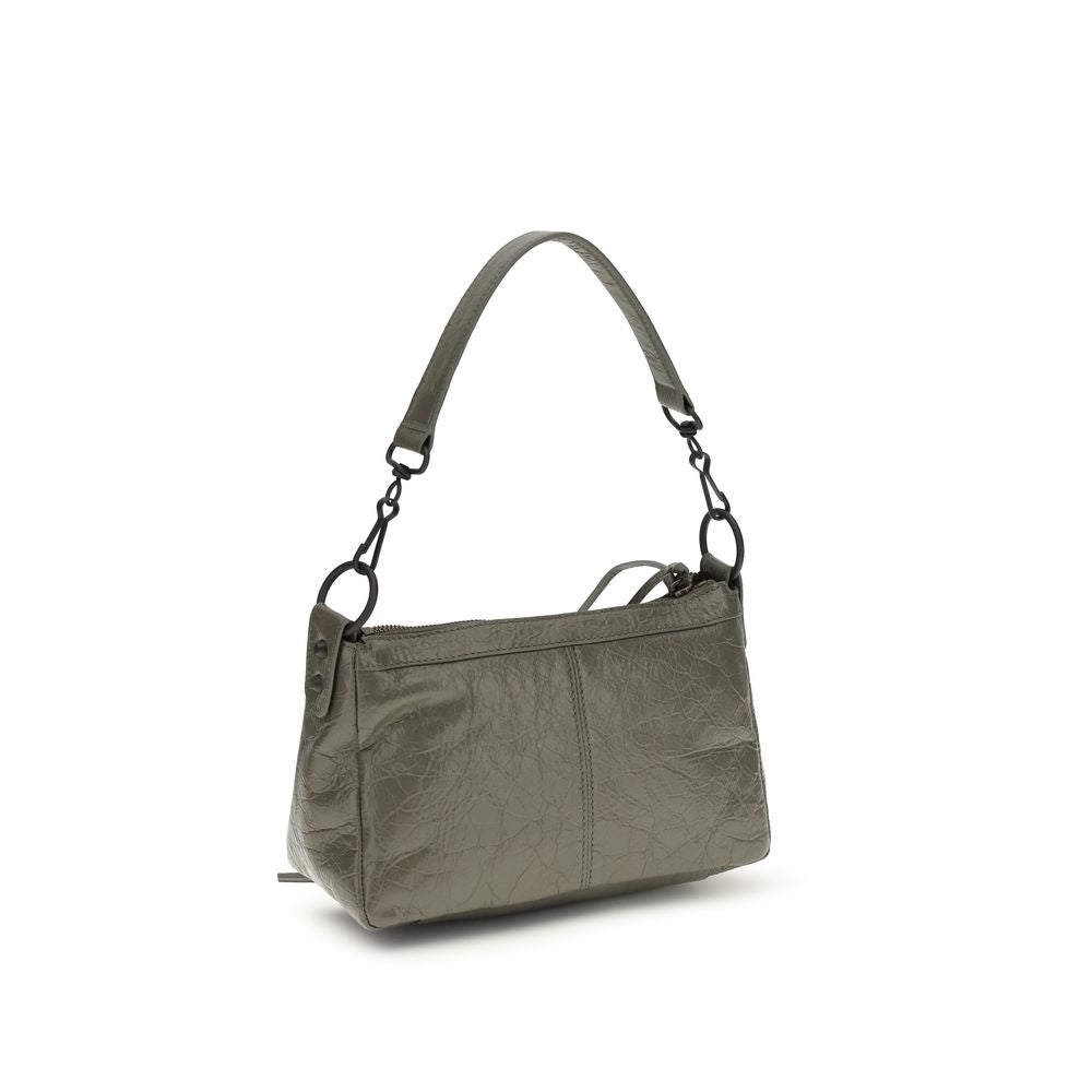 Black Leather Bicolor Handbag
