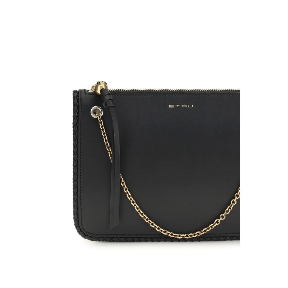 Pochette Etro en cuir de veau noir Bos Taurus