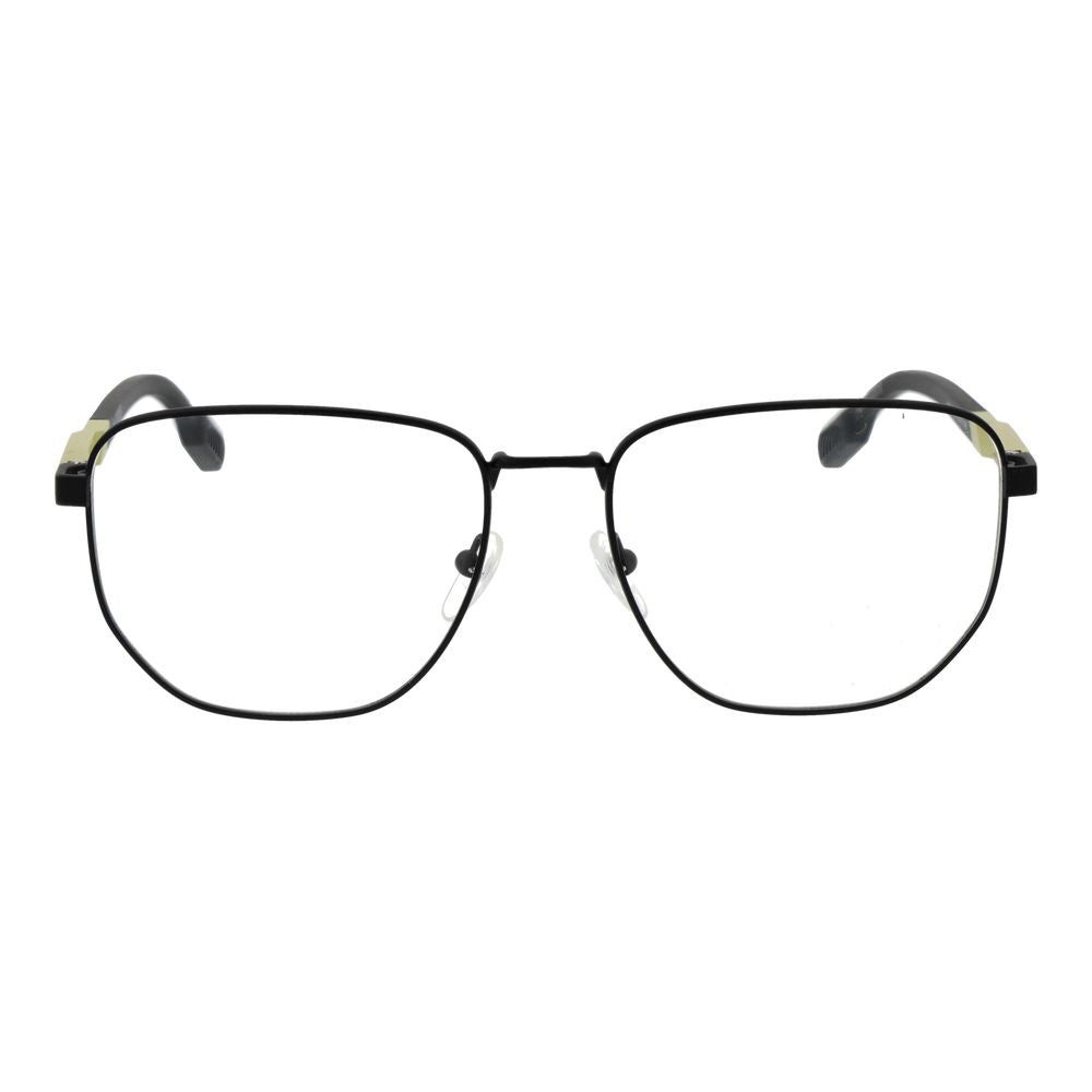 Schwarze Brille mit Kunststoff-Metallgestell und quadratischer Vollrandfassung