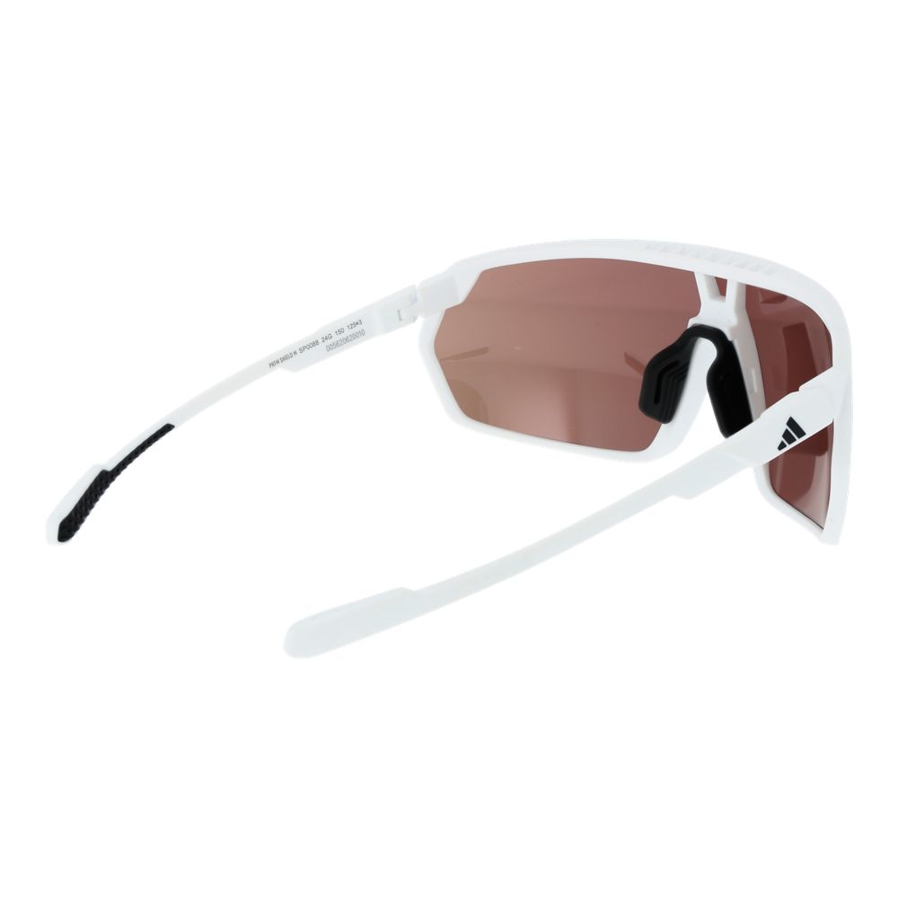 White Synthetic Sunglasses with Mirrored Gold Lenses