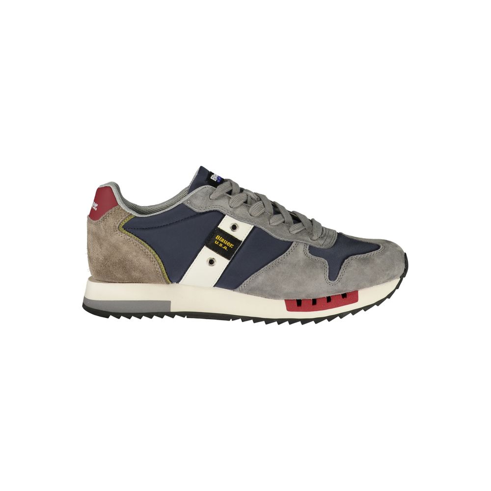 Blauer Herren-Sneaker aus Synthetikleder mit herausnehmbarem Fußbett
