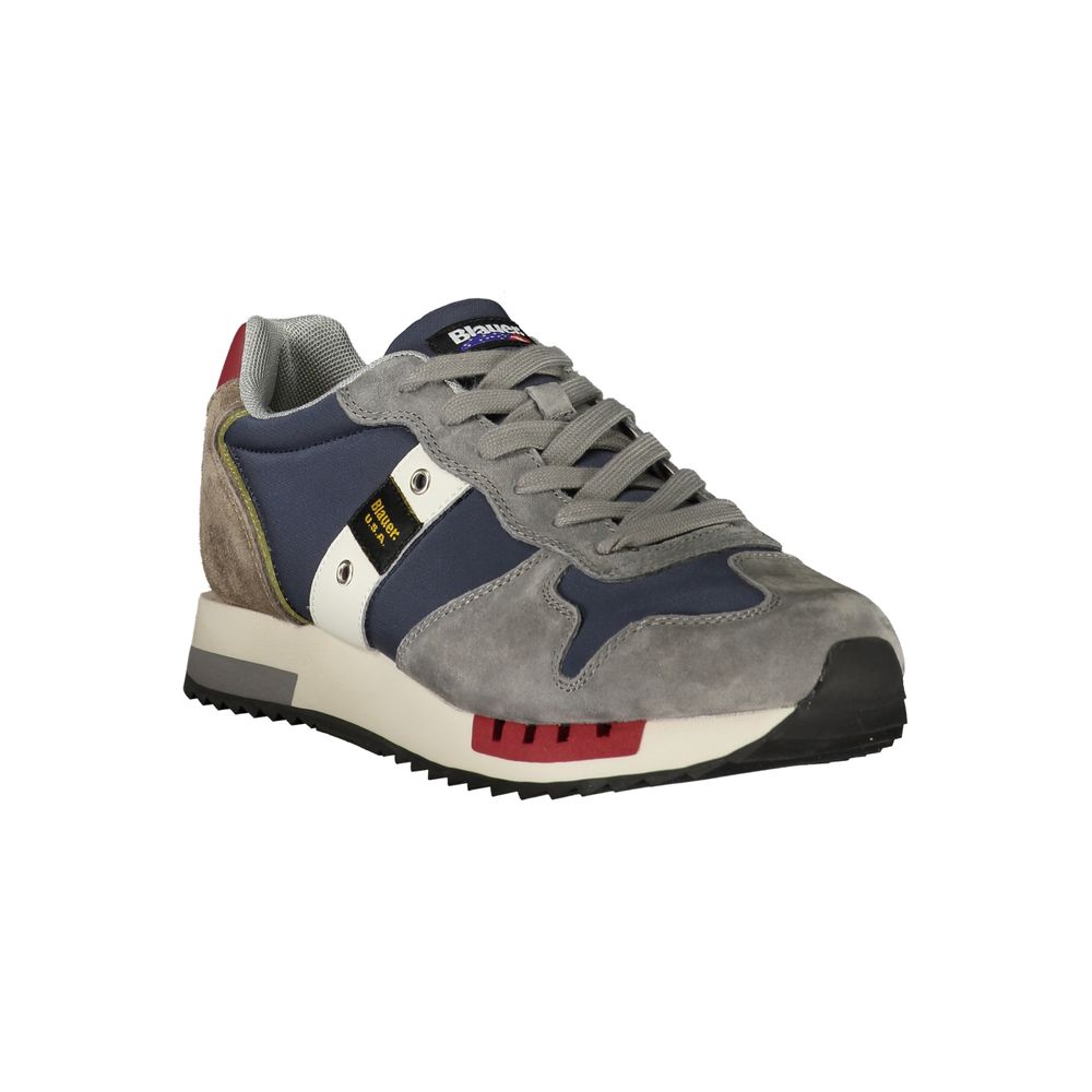 Blauer Herren-Sneaker aus Synthetikleder mit herausnehmbarem Fußbett
