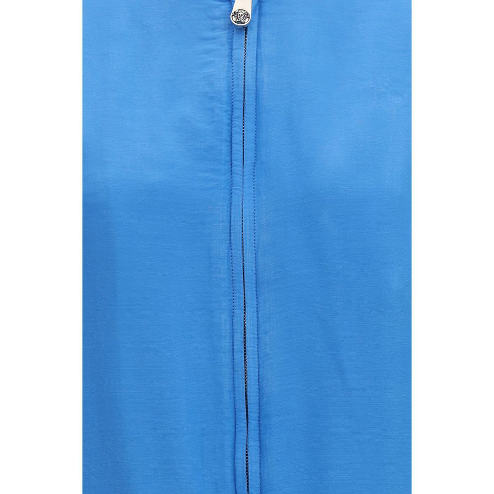Versace Blauer Seidenbomber