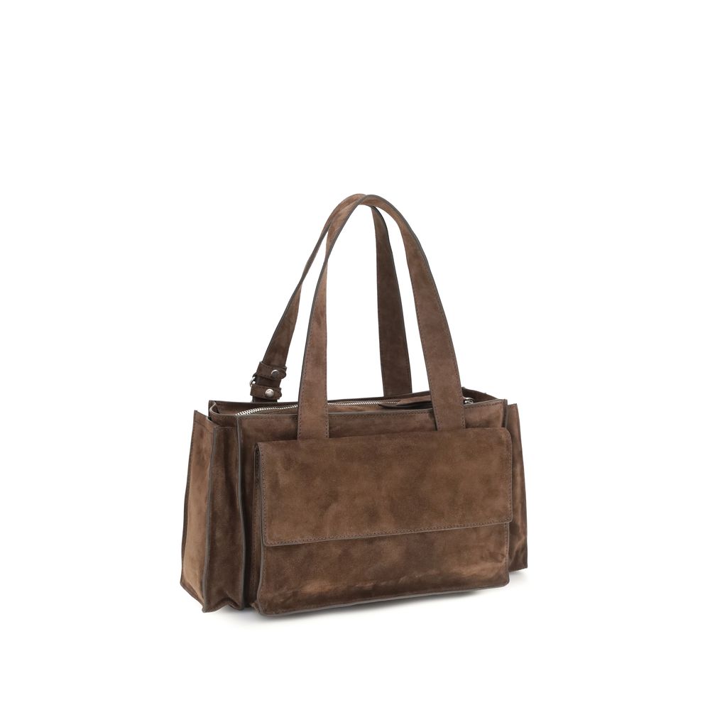 Schultertasche aus braunem Kalbsleder, Bos Taurus