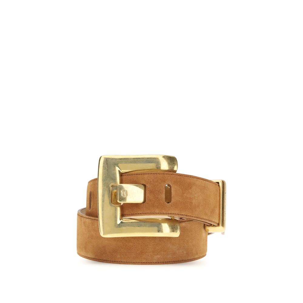 Balmain Brown Calf Leather Regular Belt
