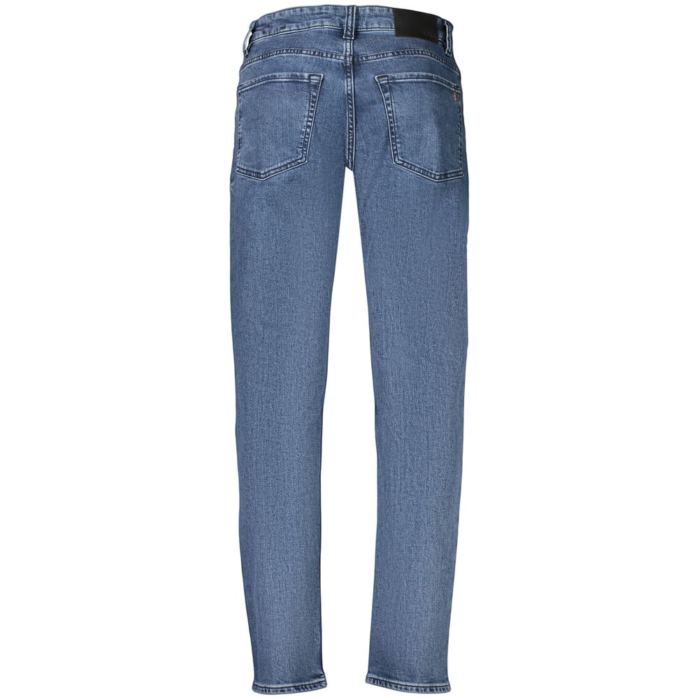 Blaue Baumwoll-Herrenjeans mit ikonischem Boss Logo
