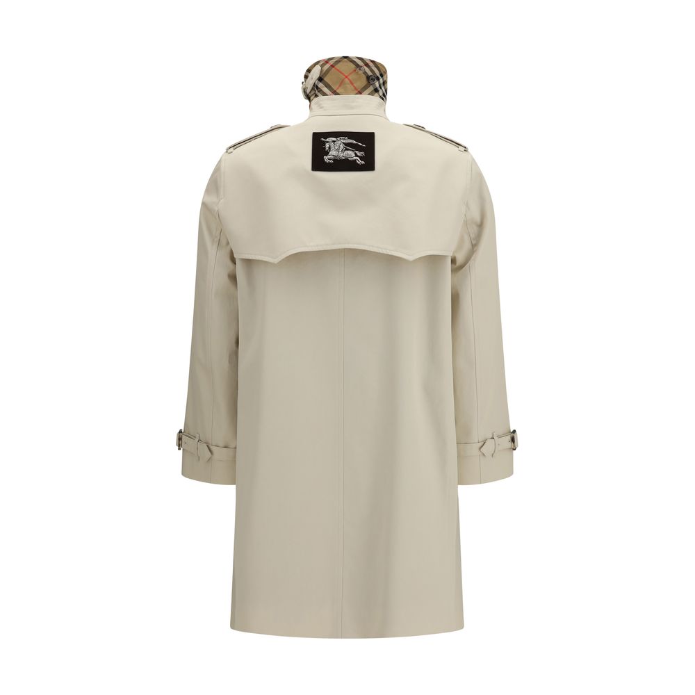Beige Cotton Trench Coat with Iconic Lining