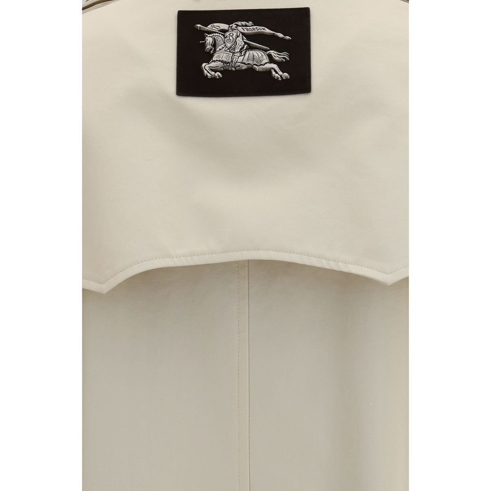 Beige Cotton Trench Coat with Heritage Design