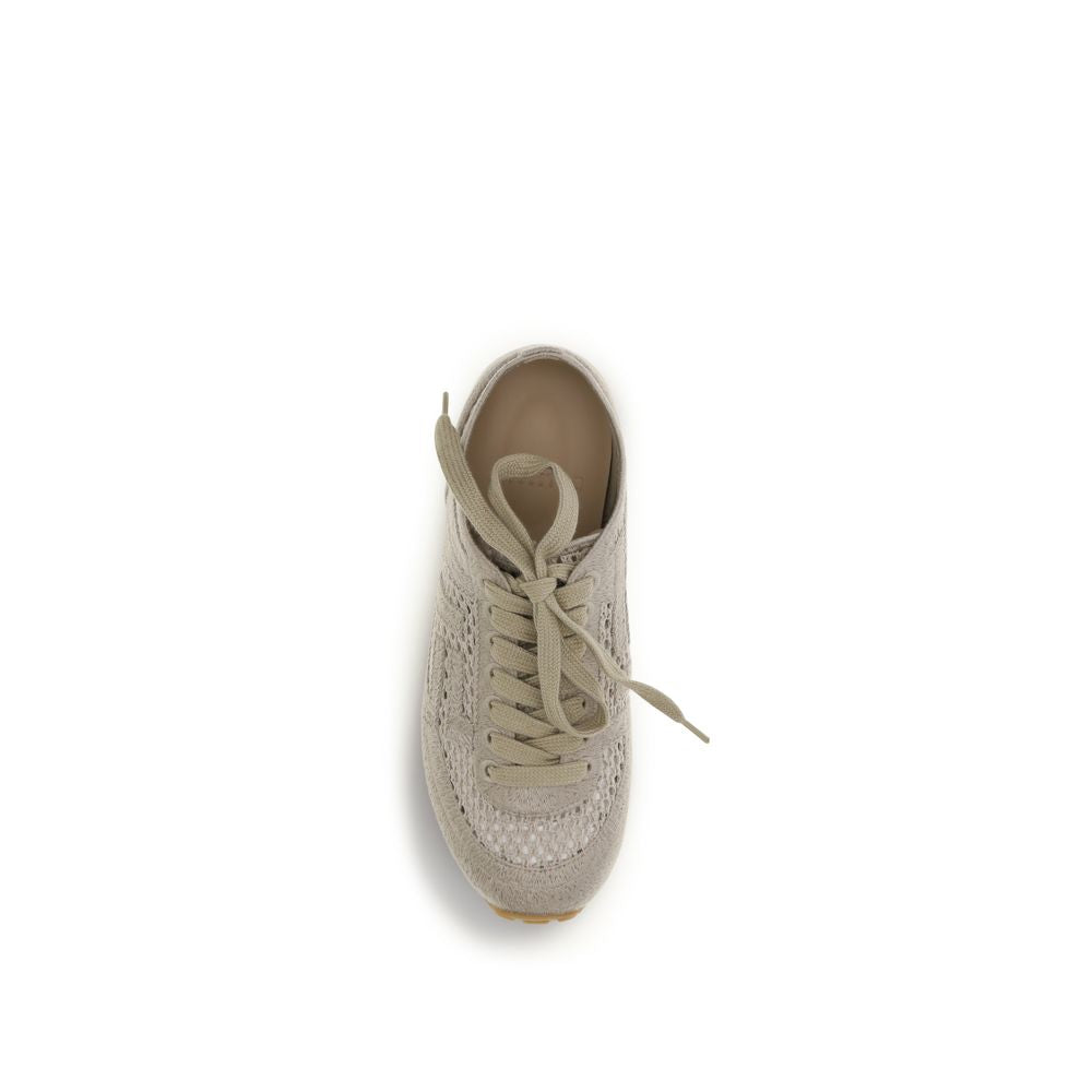 Beige Cotton Balmain Racer 45 Sneakers