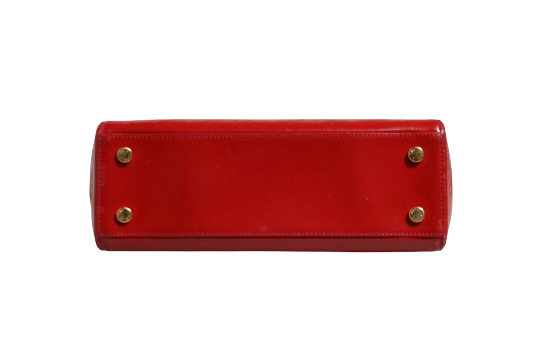 Red Leather Brea MM Monogram Bag with Strap