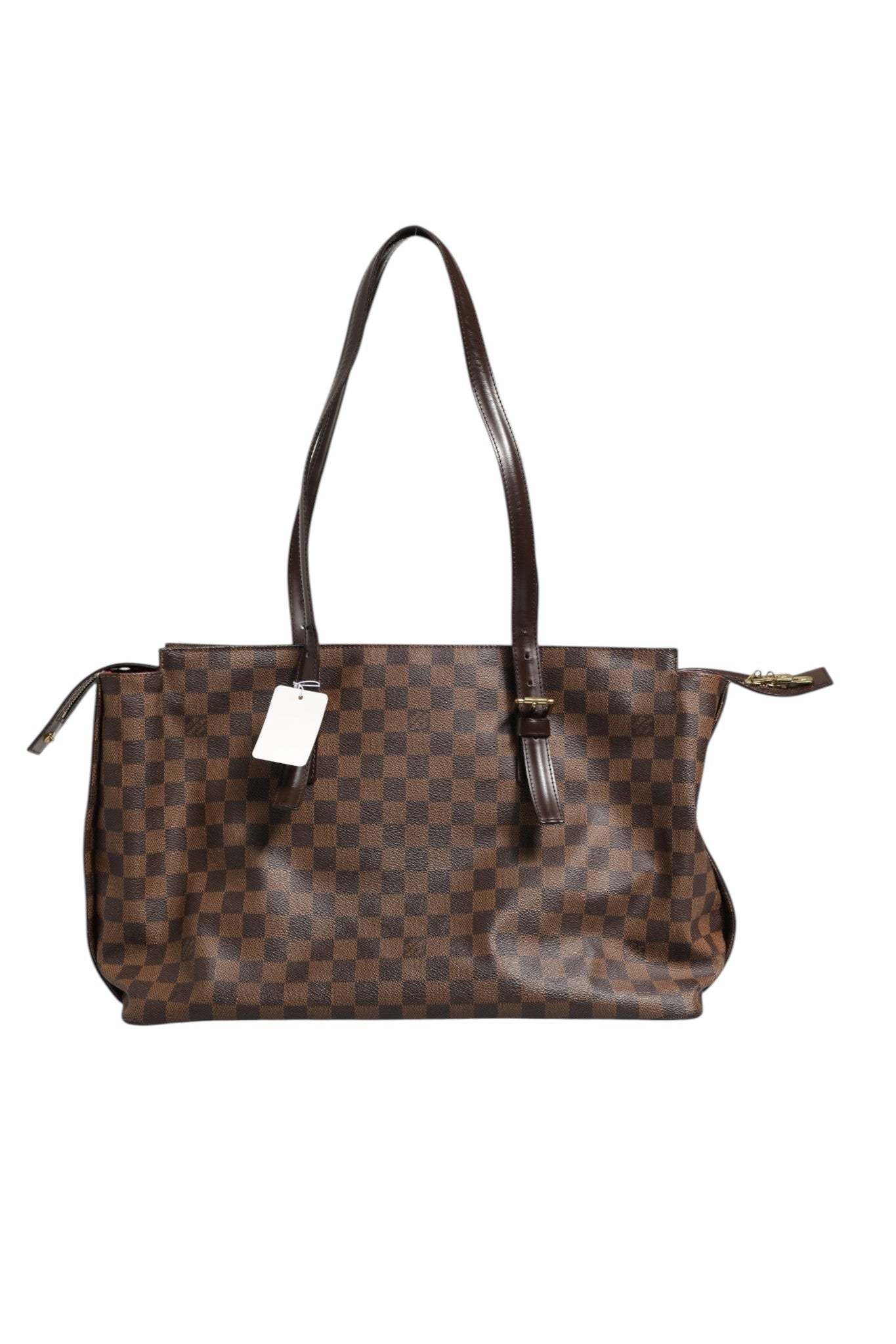 Brown Leather Chelsea Tote Damier Ebene