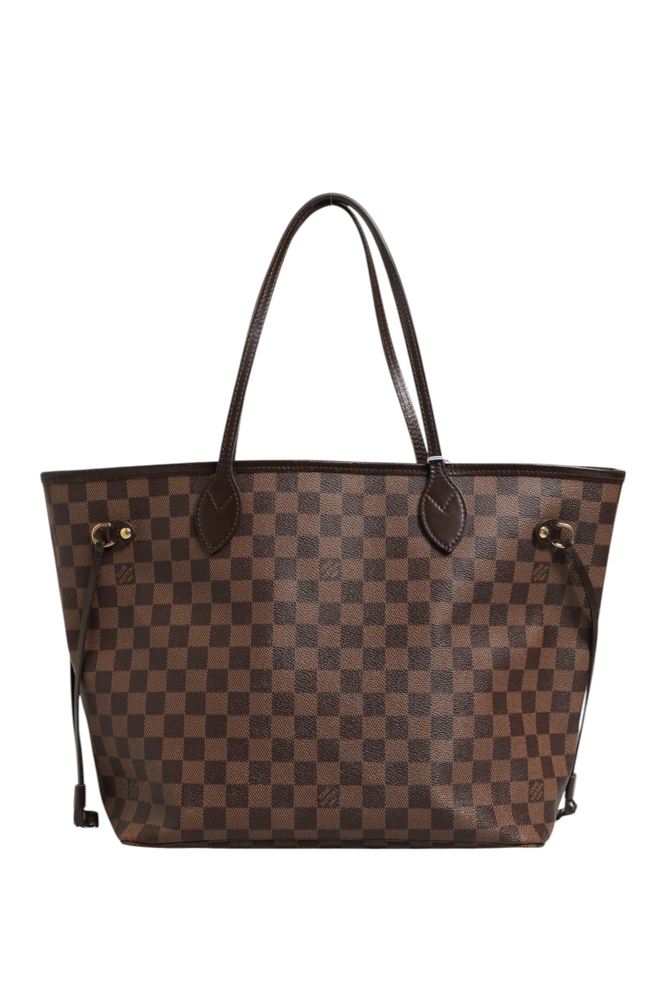Brown Leather Neverfull MM Tote with Pouch
