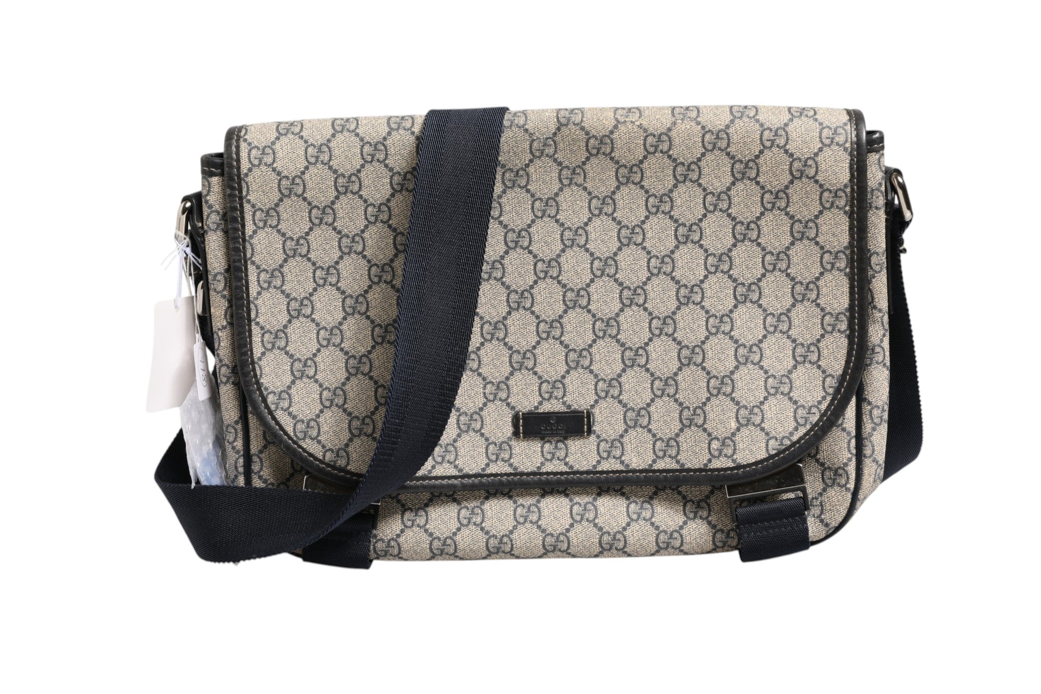 Blaue Gucci Messenger Bag GG Supreme Canvas