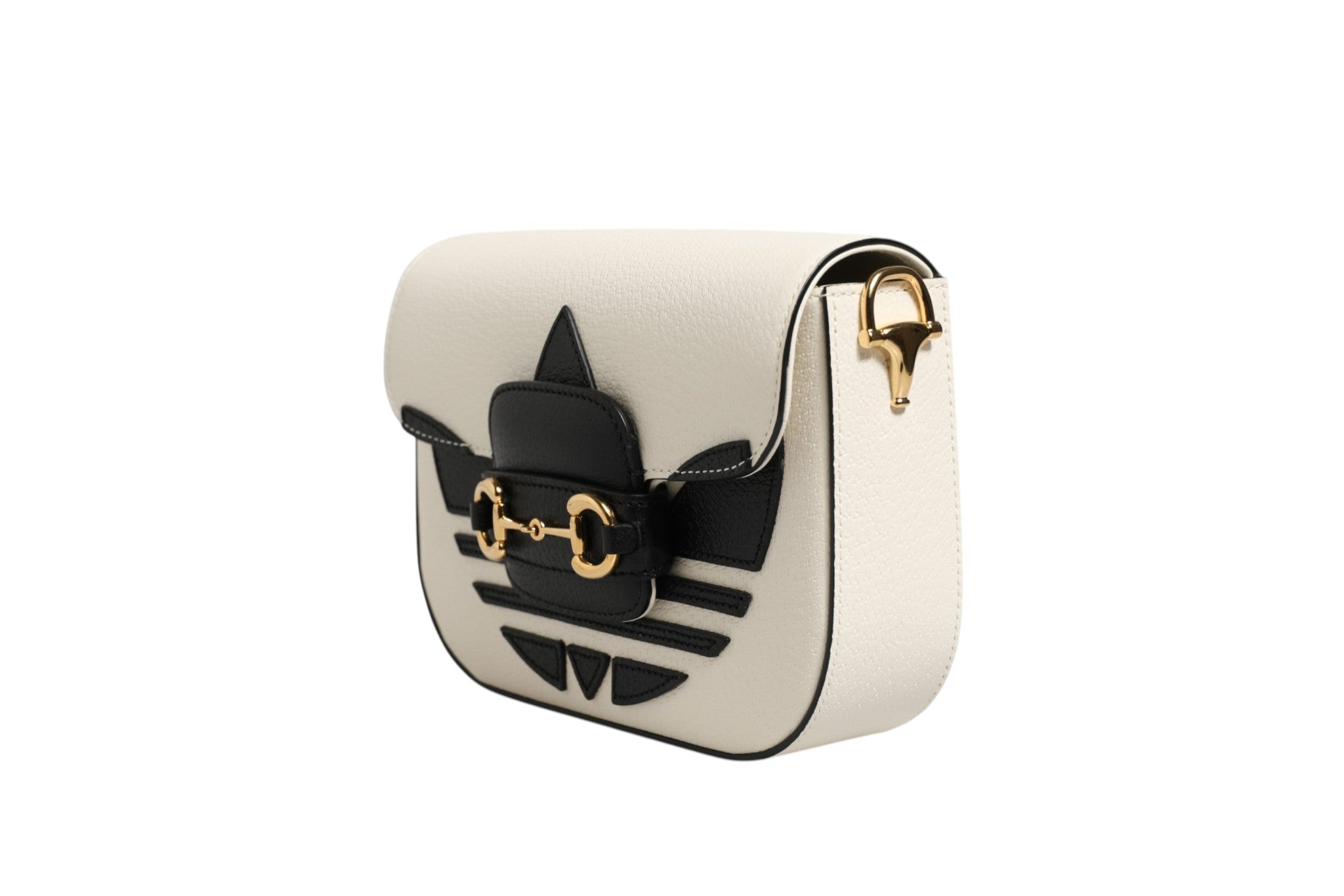 White Leather Mini Shoulder Bag Gucci x Adidas Horsebit 1955