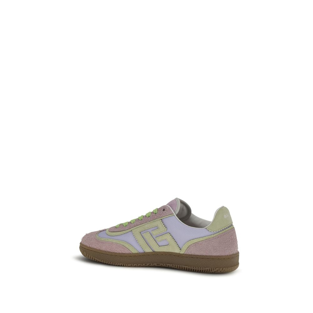 Multicolor Leather Balmain Swan Sneakers with Logo Detail