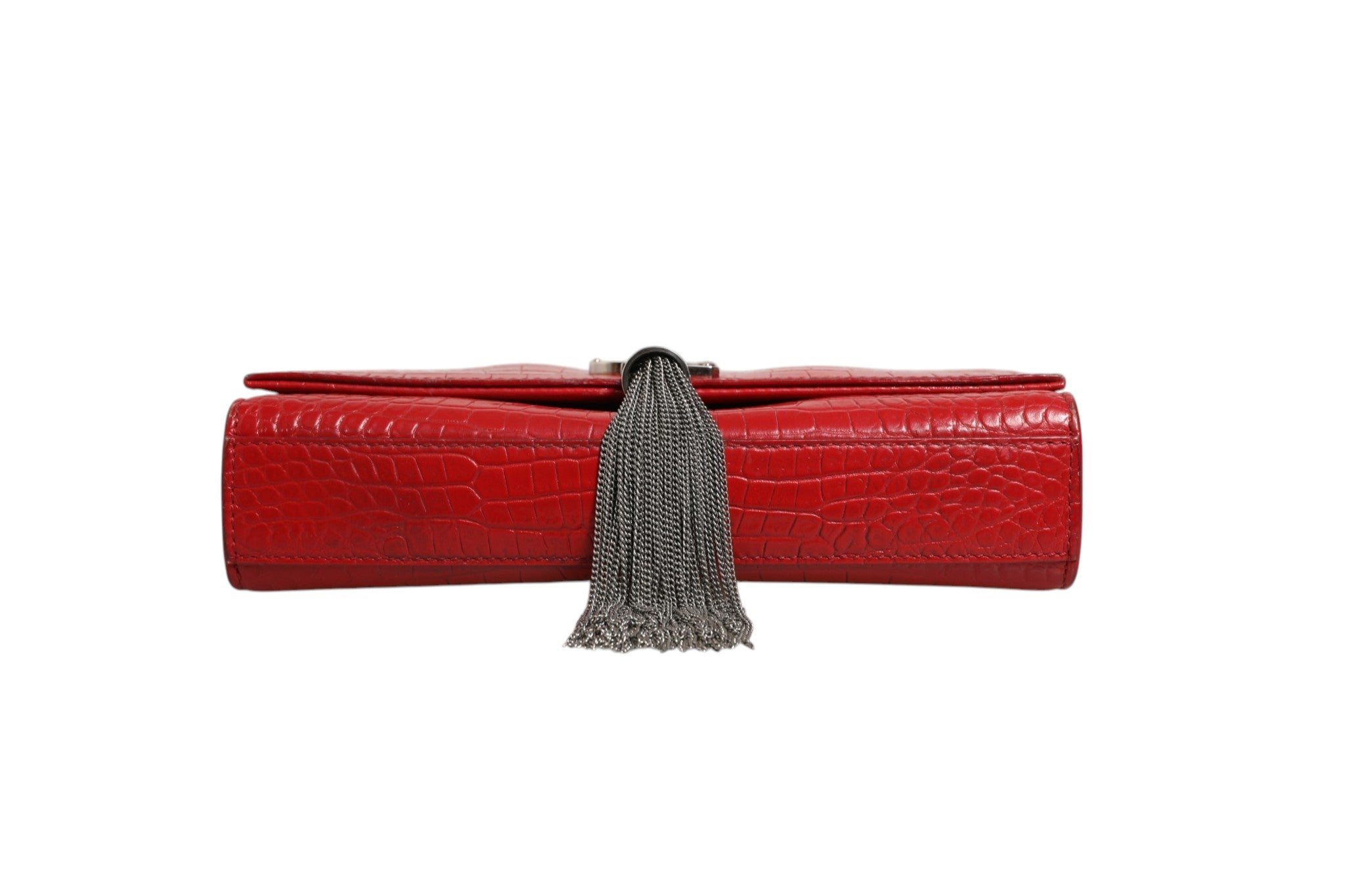 Red Leather Kate Tassel Chain Bag