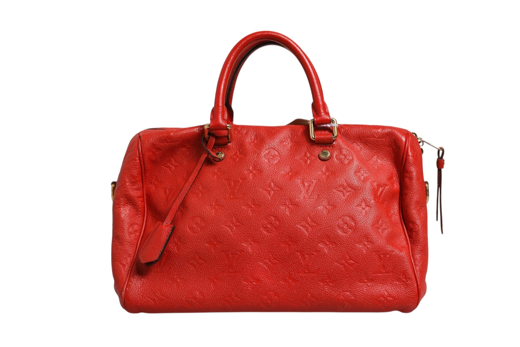 Red Leather Monogram Empreinte Speedy Bandouliere 30