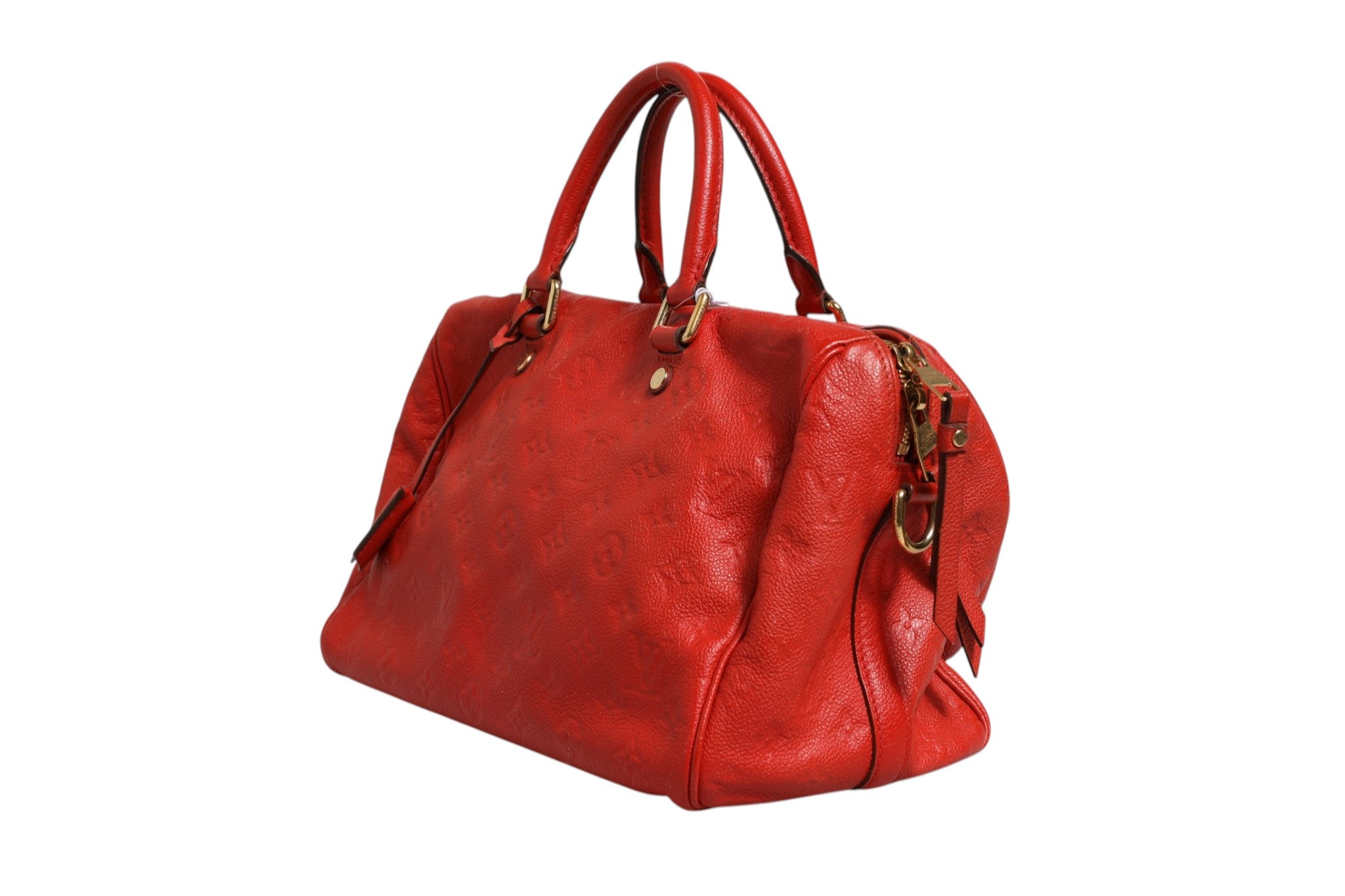 Red Leather Monogram Empreinte Speedy Bandouliere 30