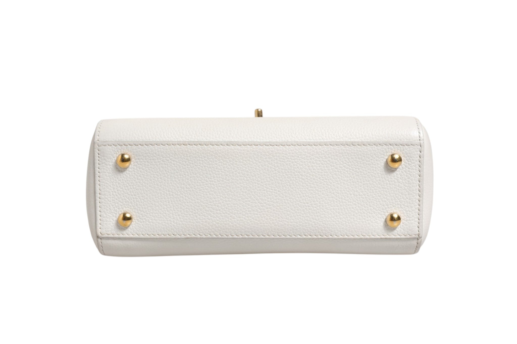 White Leather Neo Executive Tote with Strap
