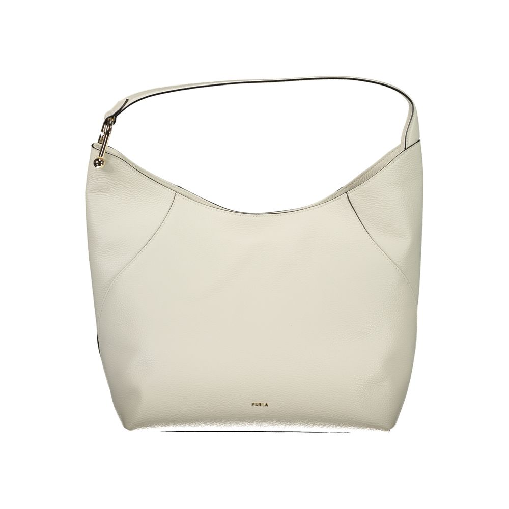 Furla White Lara Leather Shoulder Bag