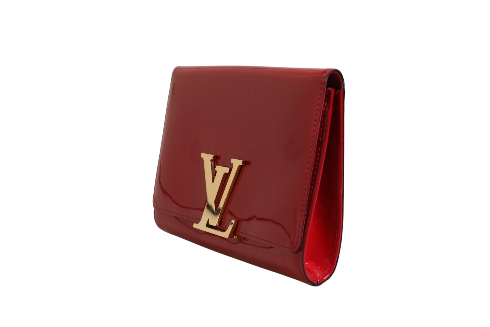 Red Louise PM Leather Wallet On Chain