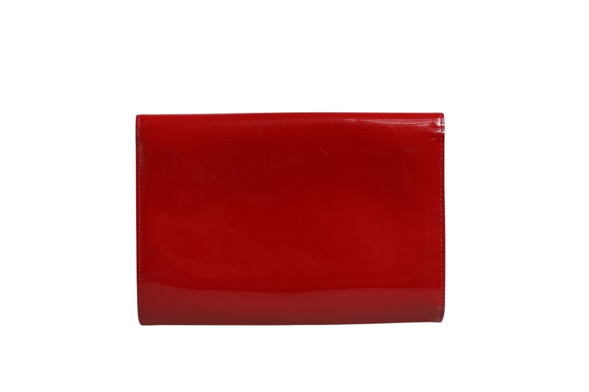 Red Louise PM Leather Wallet On Chain