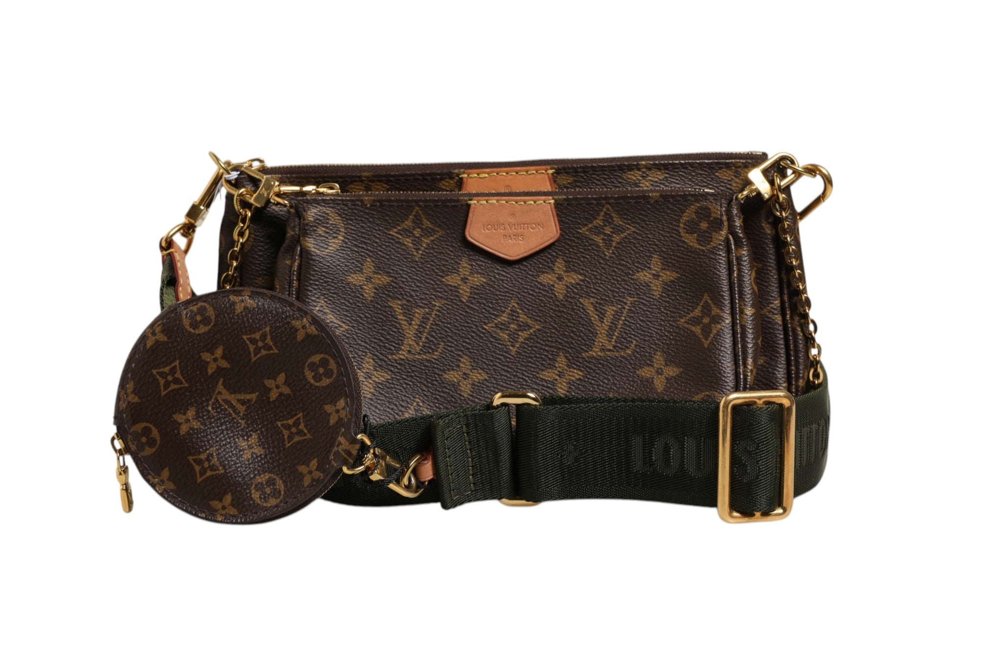 Brown Leather Monogram Multi Pochette Accessoires Bag