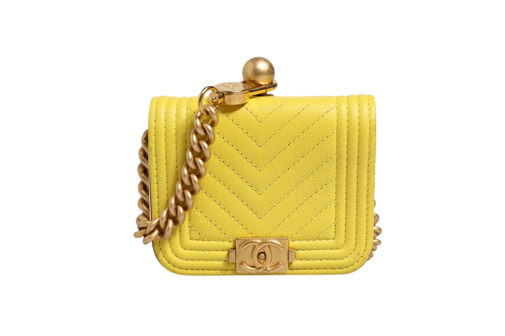 Yellow Leather Crossbody Bag