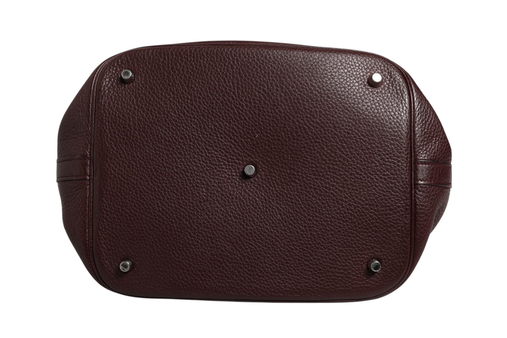 Aulæ Burgundy Picotin Taurillon Leather Handbag