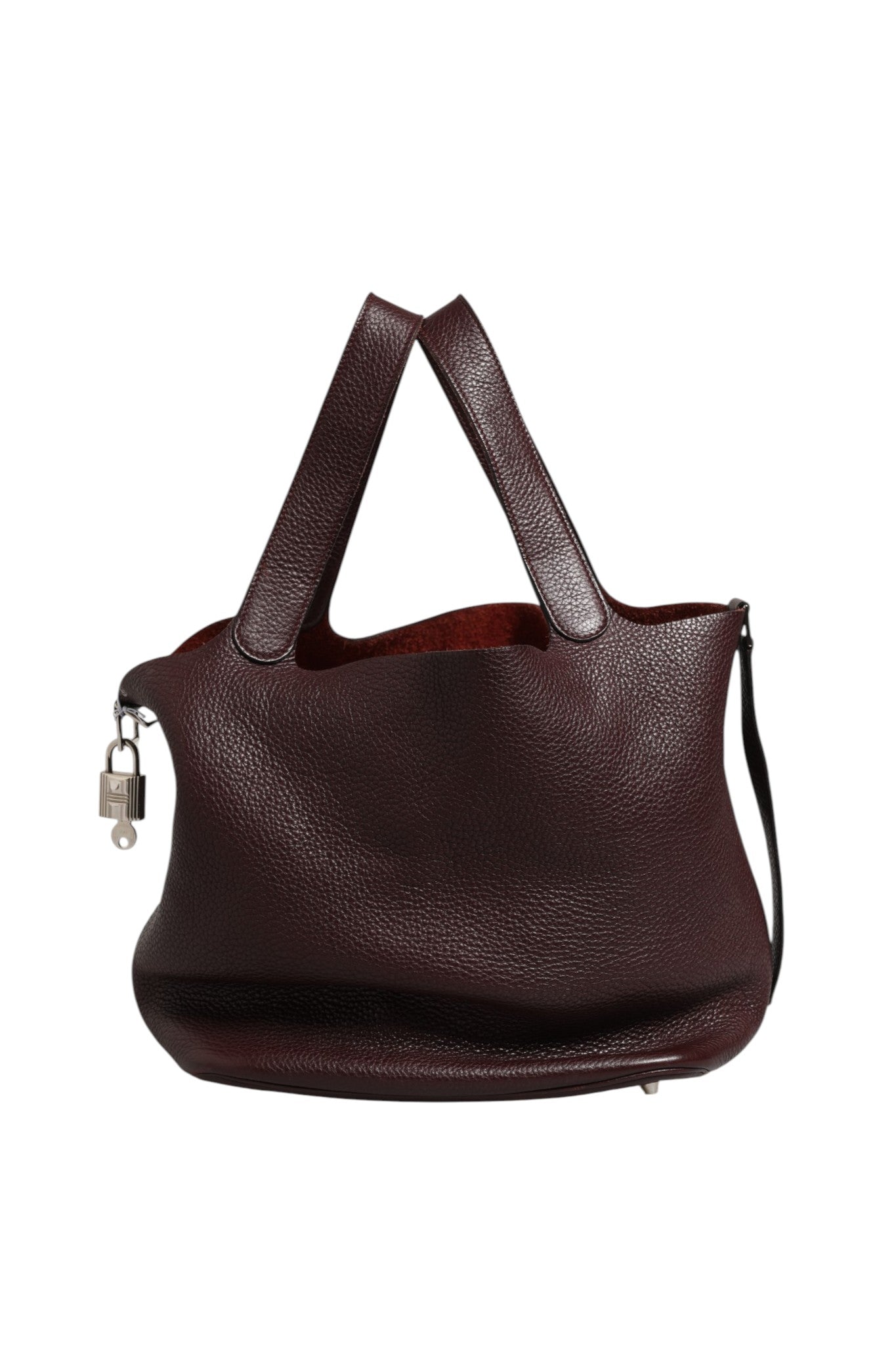Aulæ Burgundy Picotin Taurillon Leather Handbag