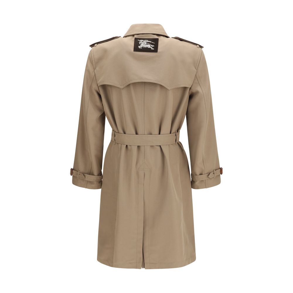 Brown Silk Blend Trench Coat with Belt