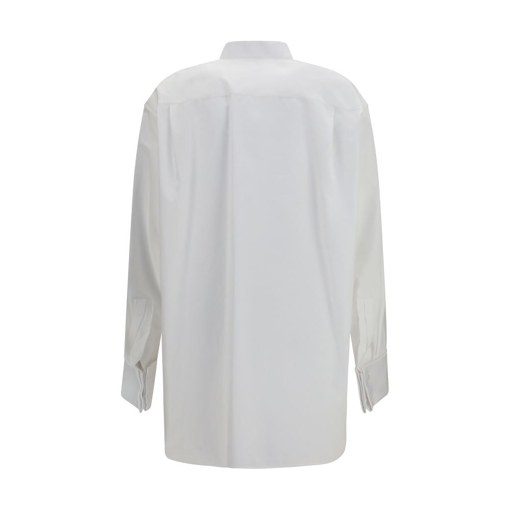 White Cotton Tuxedo Shirt with Wingtip Collar