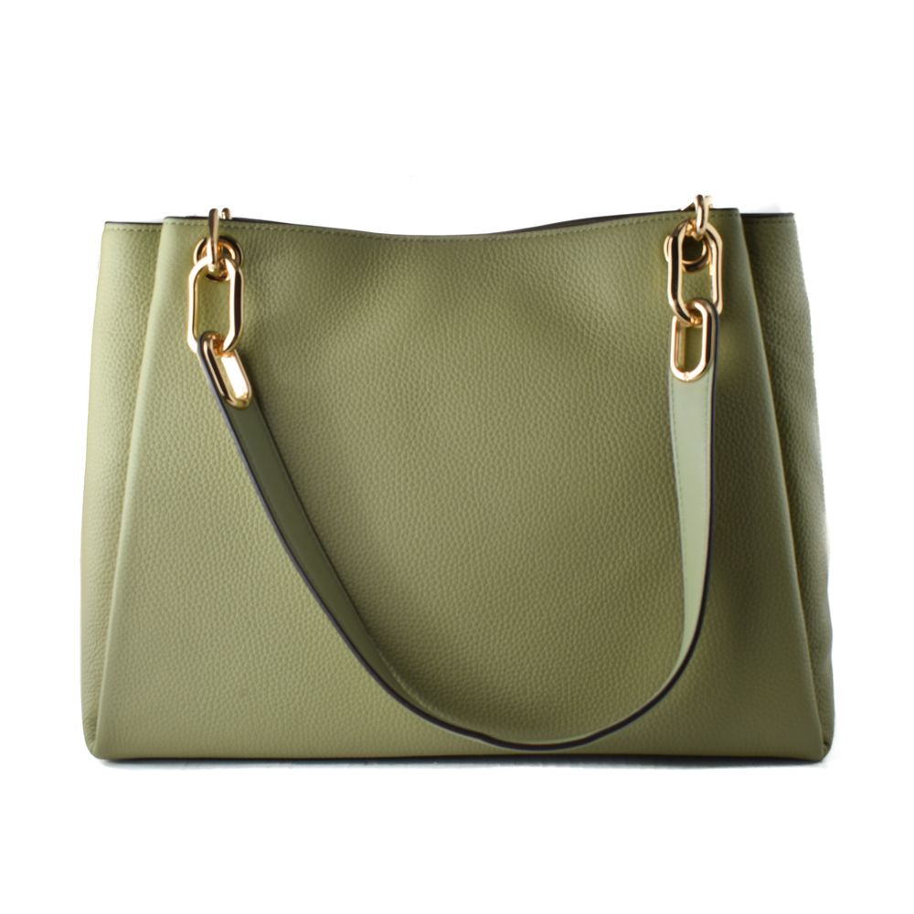 Green Leather Handbag by Michael Kors