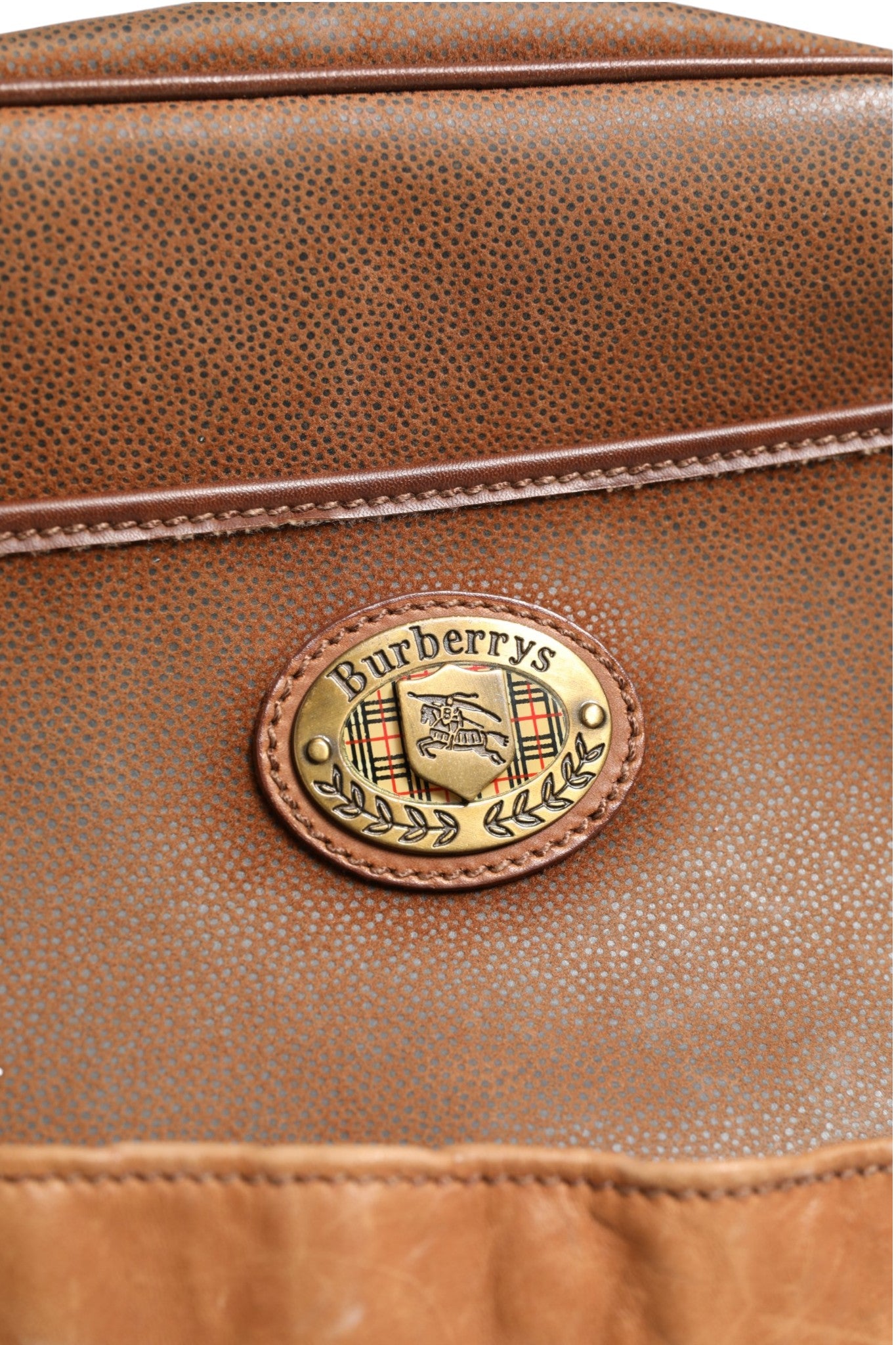 Brown Leather Crossbody Bag with Gold Detail
