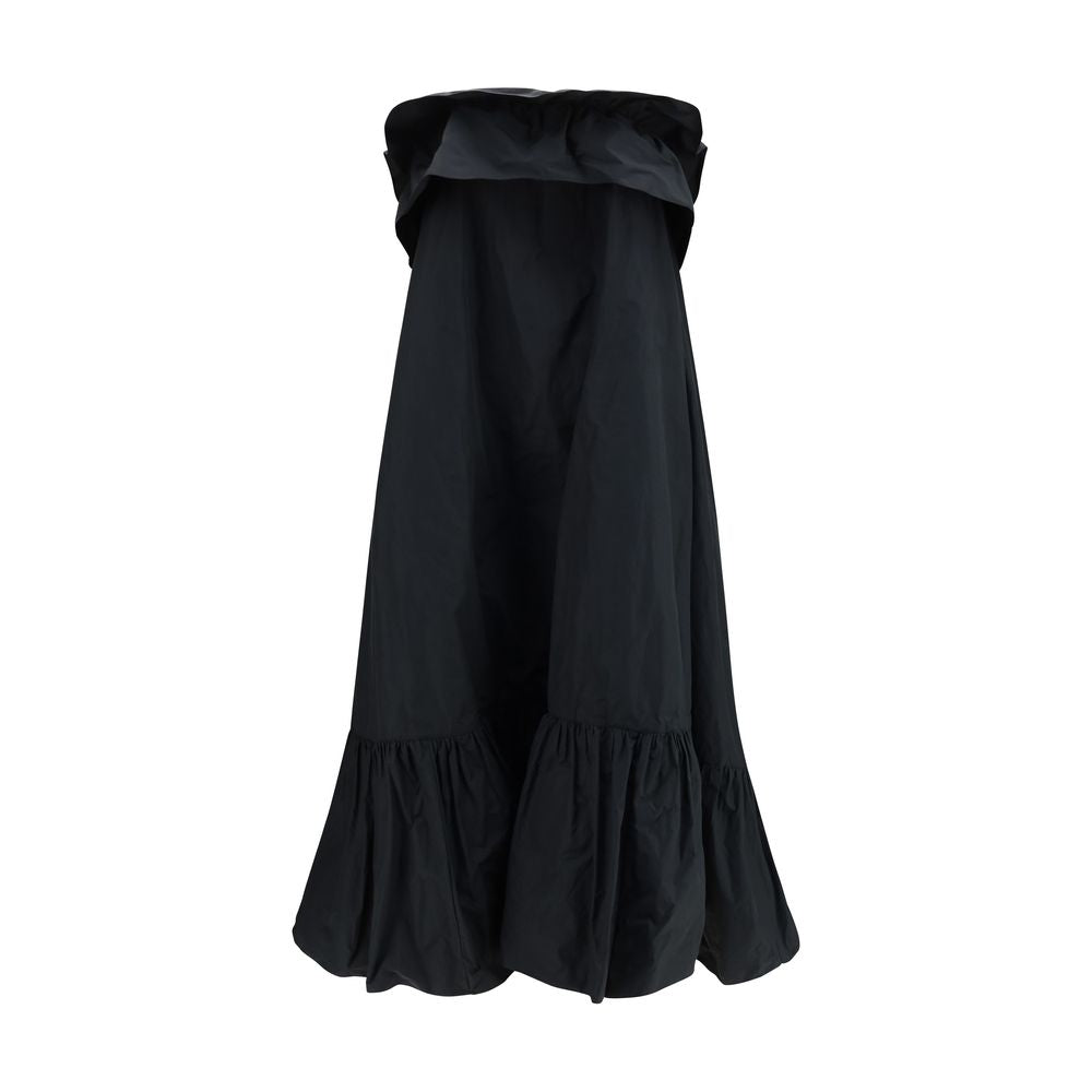 Schwarzes Freizeitkleid aus Synthetik mit gerafftem Oberteil