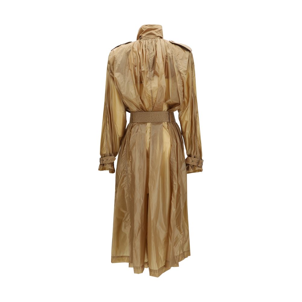 Beiger Trenchcoat aus Synthetik mit Gürtel