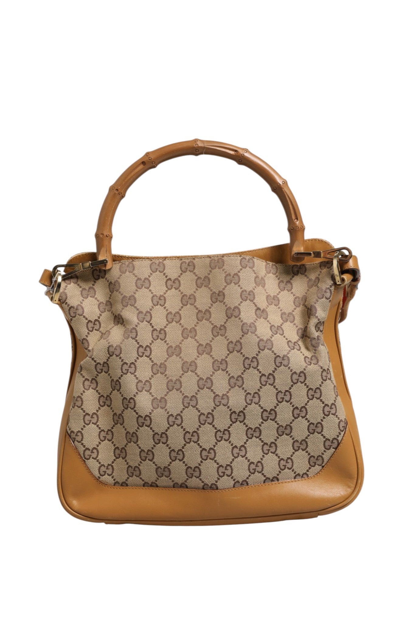 Brown Diana Small Shoulder Bag in Synthetic Canvas