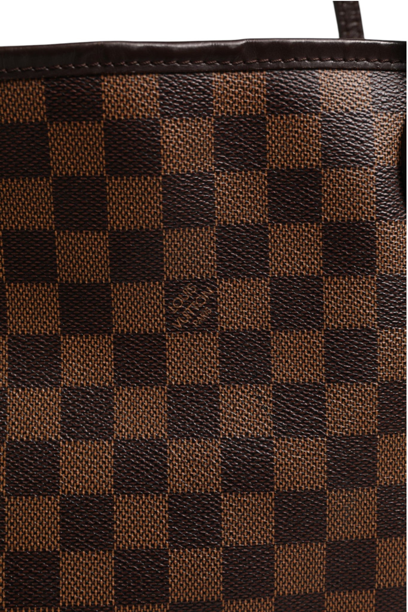 Brown Leather Neverfull MM Tote with Pouch