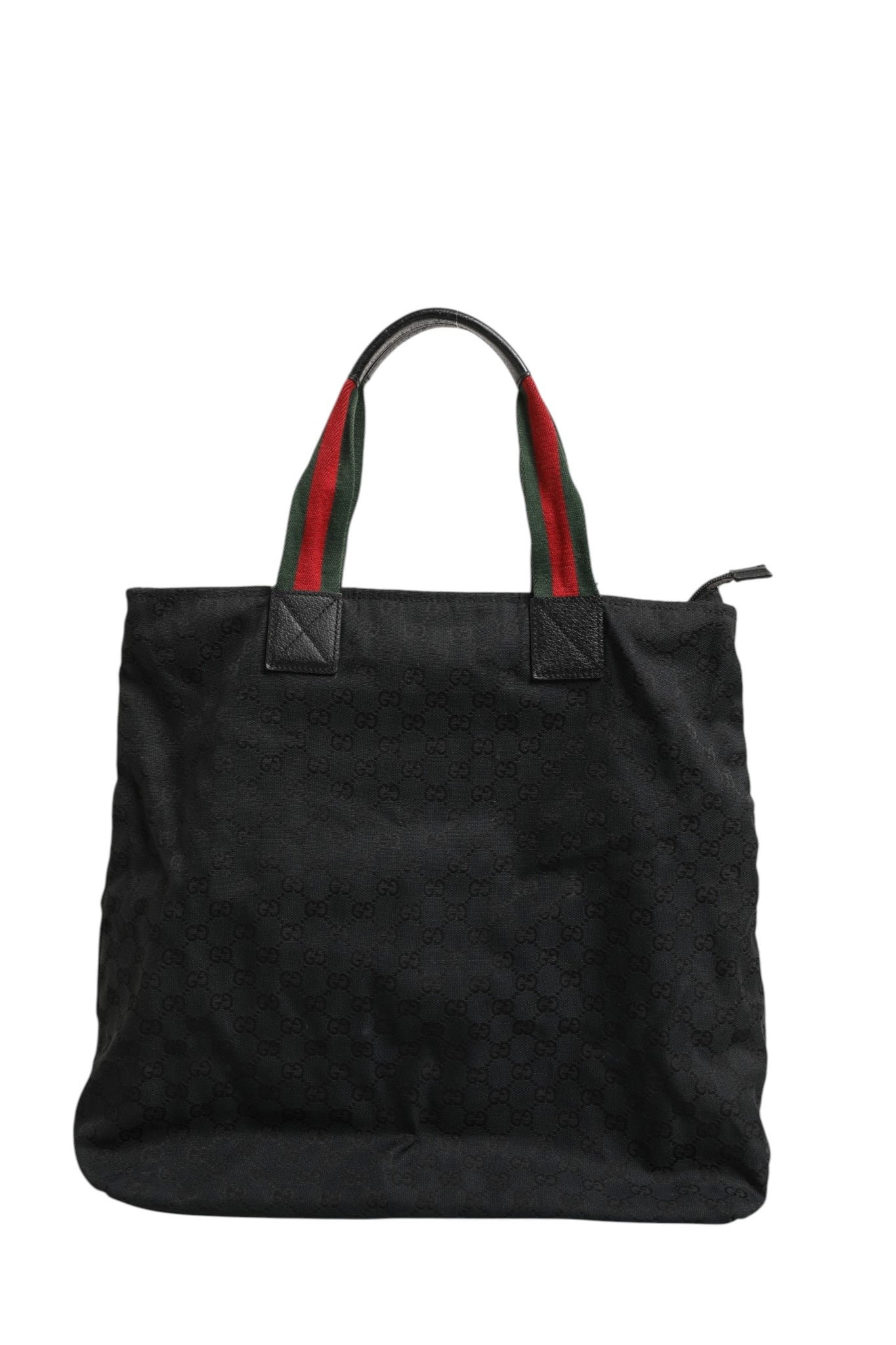 Black Leather GG Canvas Sherry Line Mothers Bag