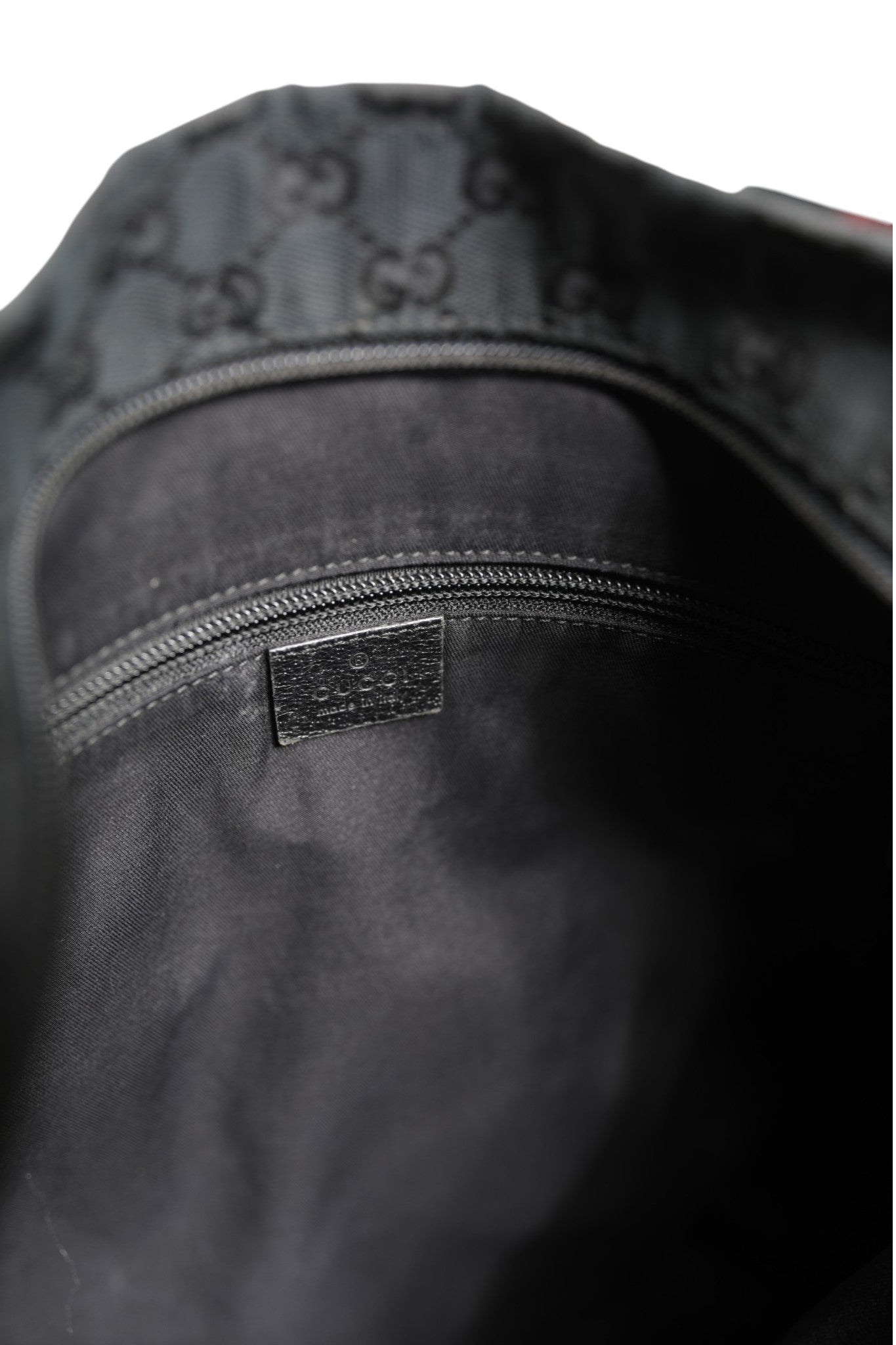 Black Leather GG Canvas Sherry Line Mothers Bag