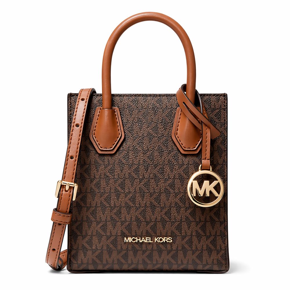 Brown Fur Handbag Mercer by Michael Kors