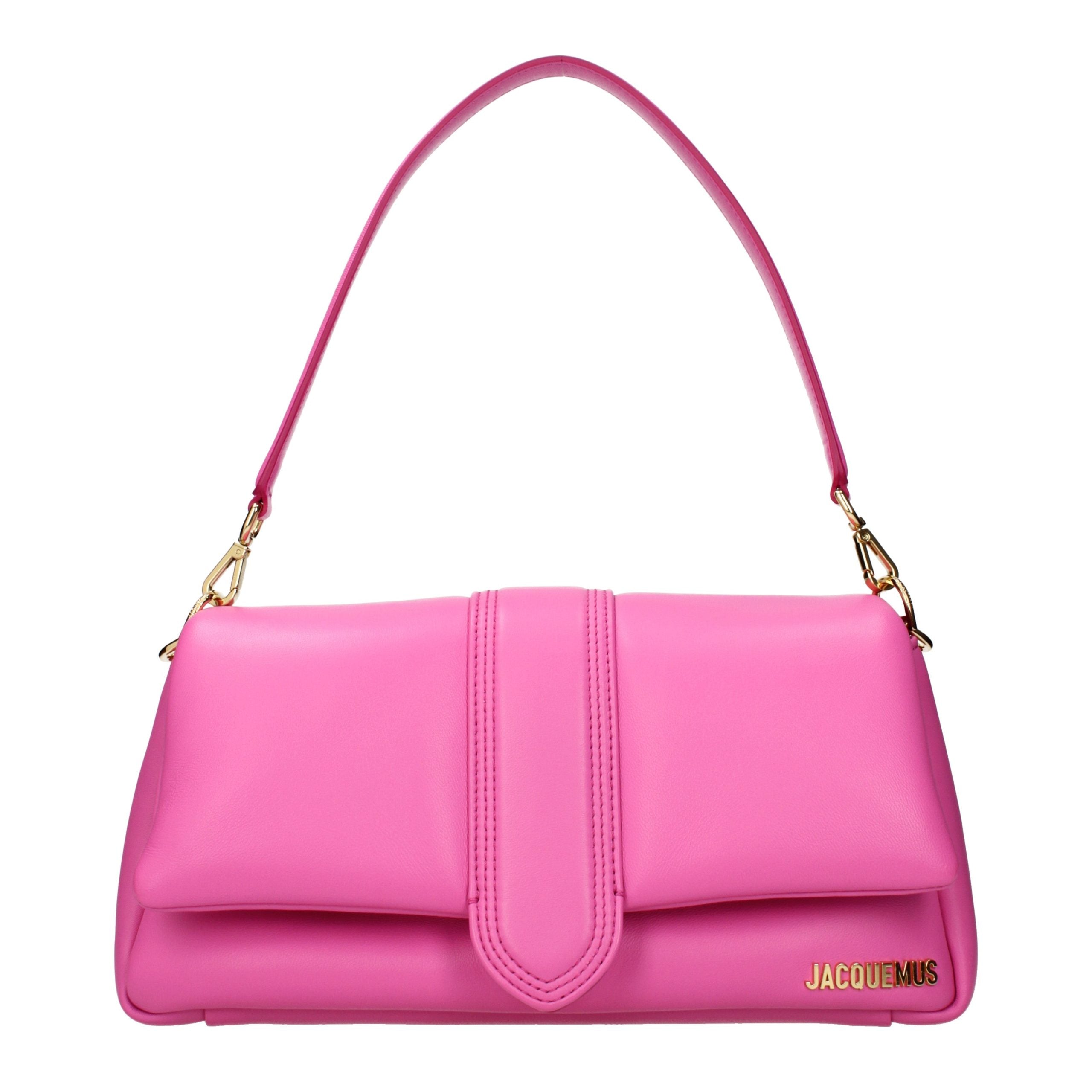 Fuchsia Leather Shoulder Bag with Removable Handles by Jacquemus