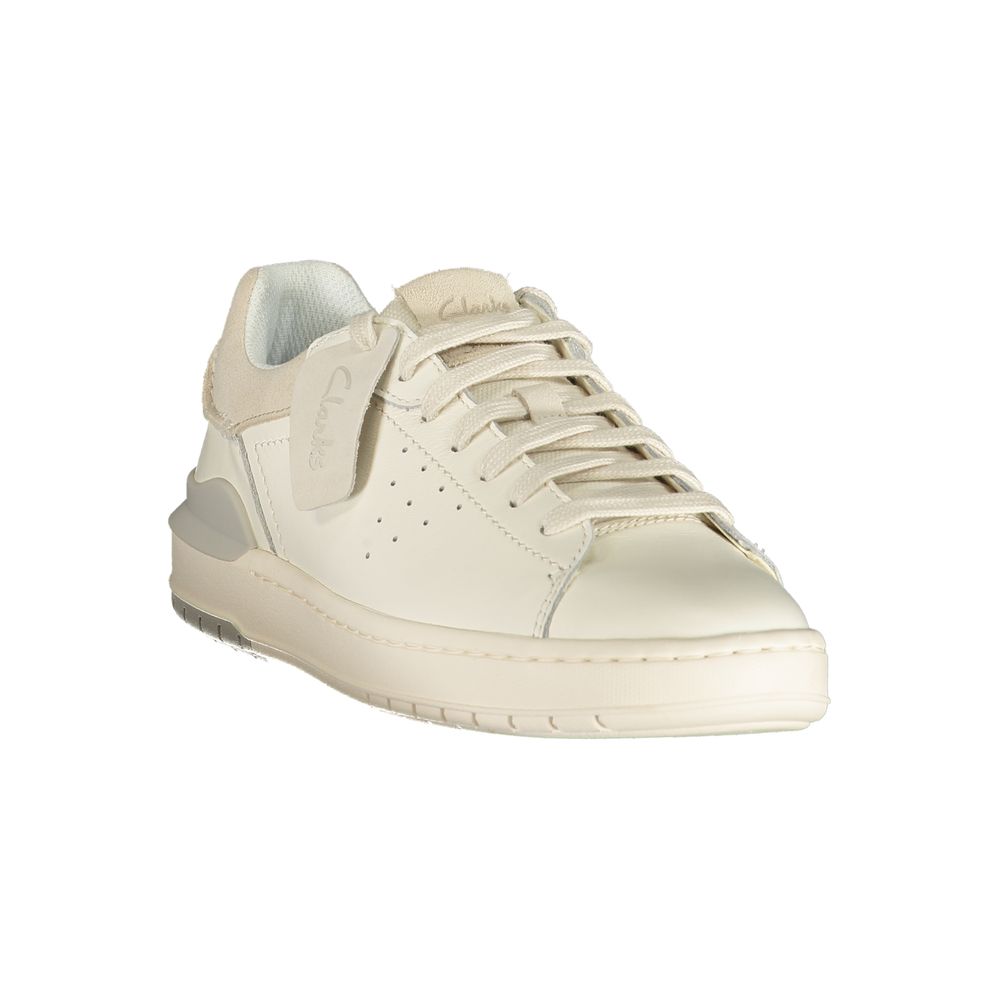 White Leather Men's Sneaker with Removable Footbed