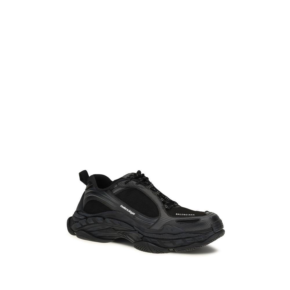 Schwarze synthetische Sportschuhe mit Triple S.2 Design