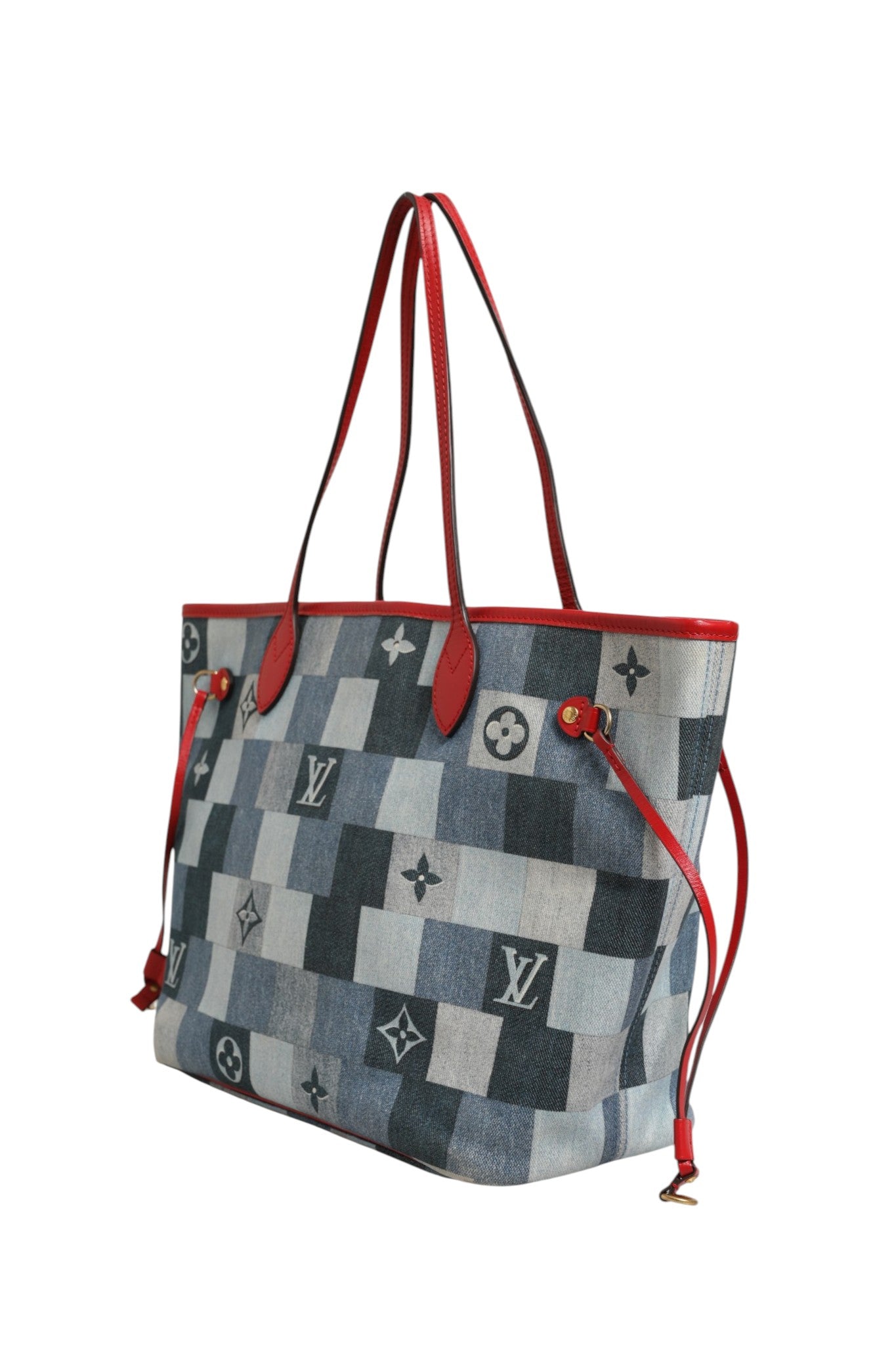 Louis Vuitton Neverfull Patchwork Monogram Denim Einkaufstasche
