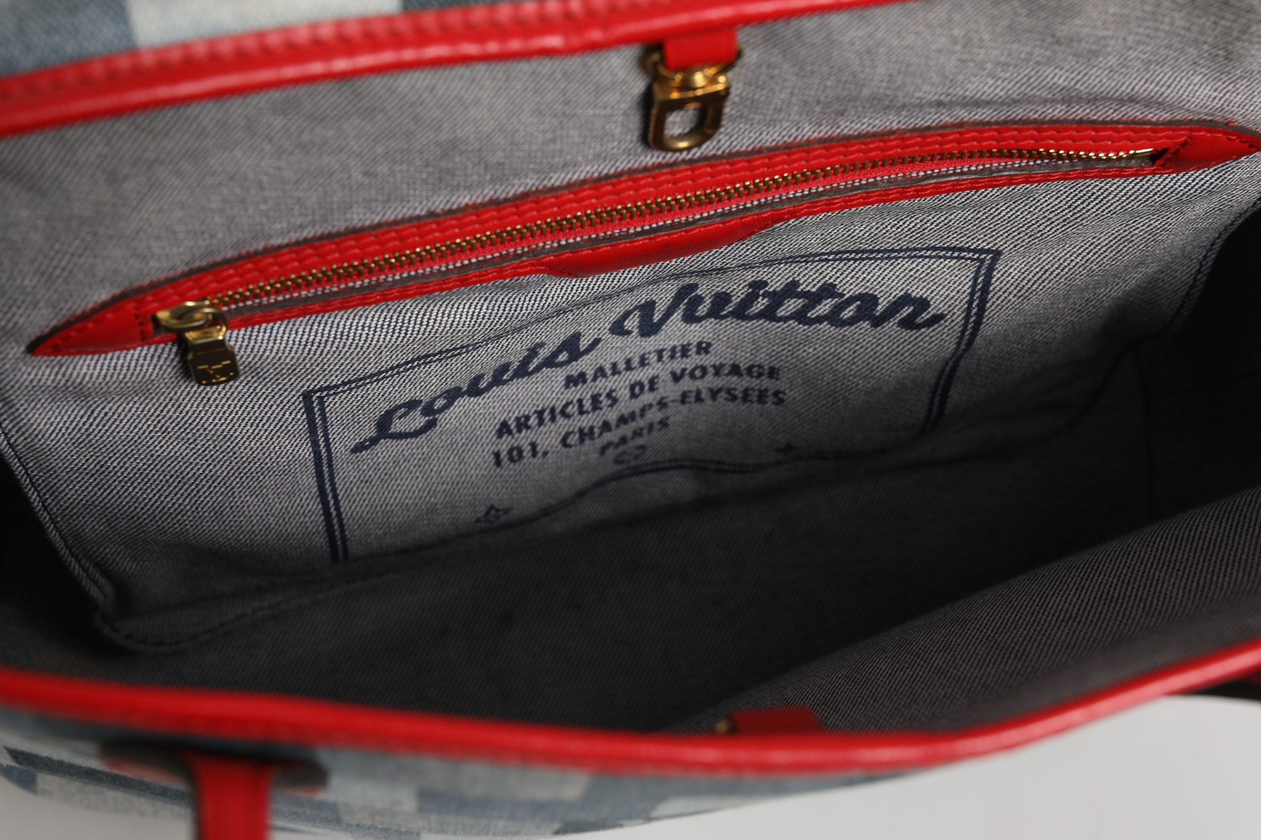 Louis Vuitton Neverfull Patchwork Monogram Denim Einkaufstasche