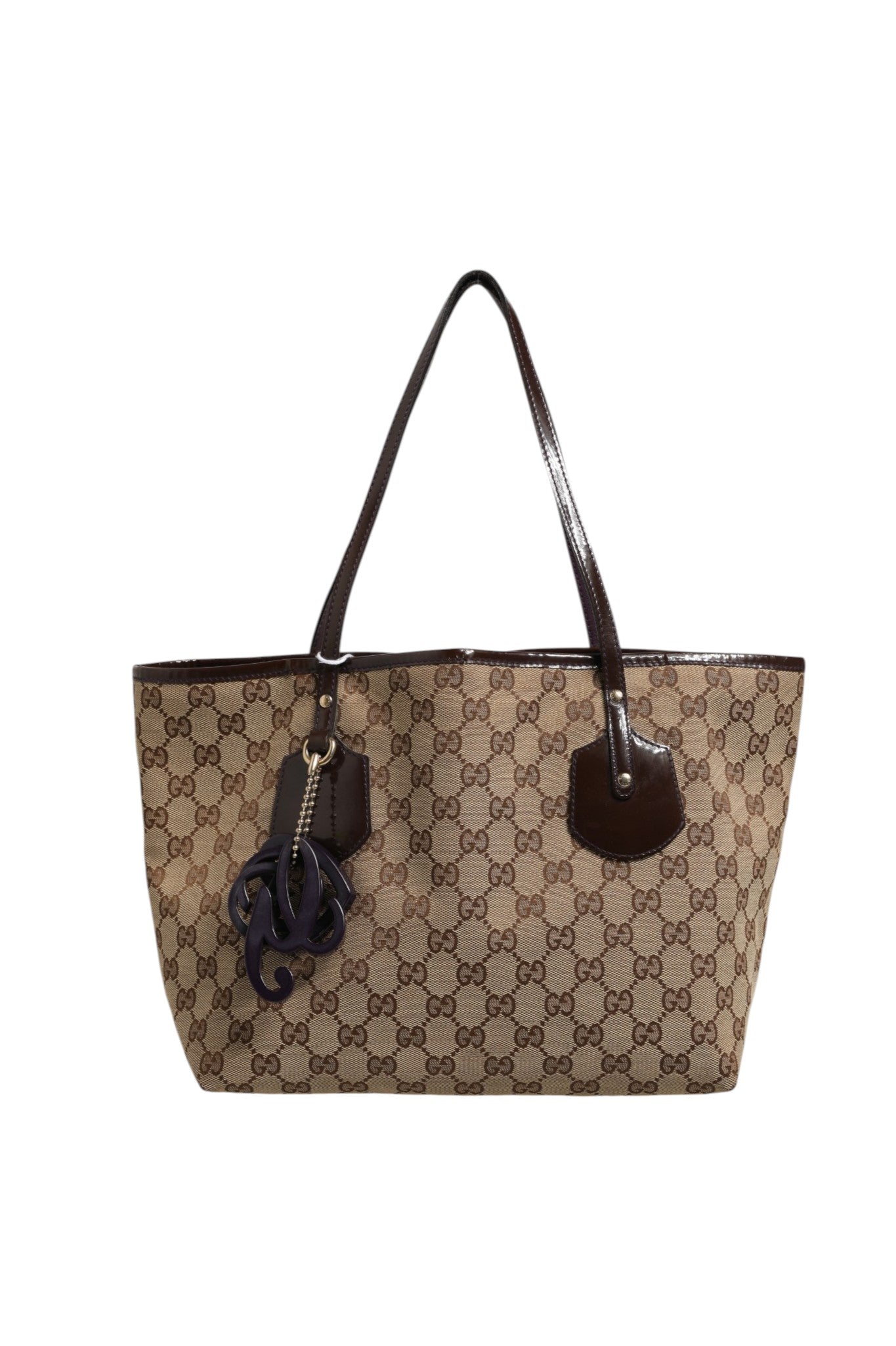 Beige Canvas Jolie Charm Medium Tote Bag
